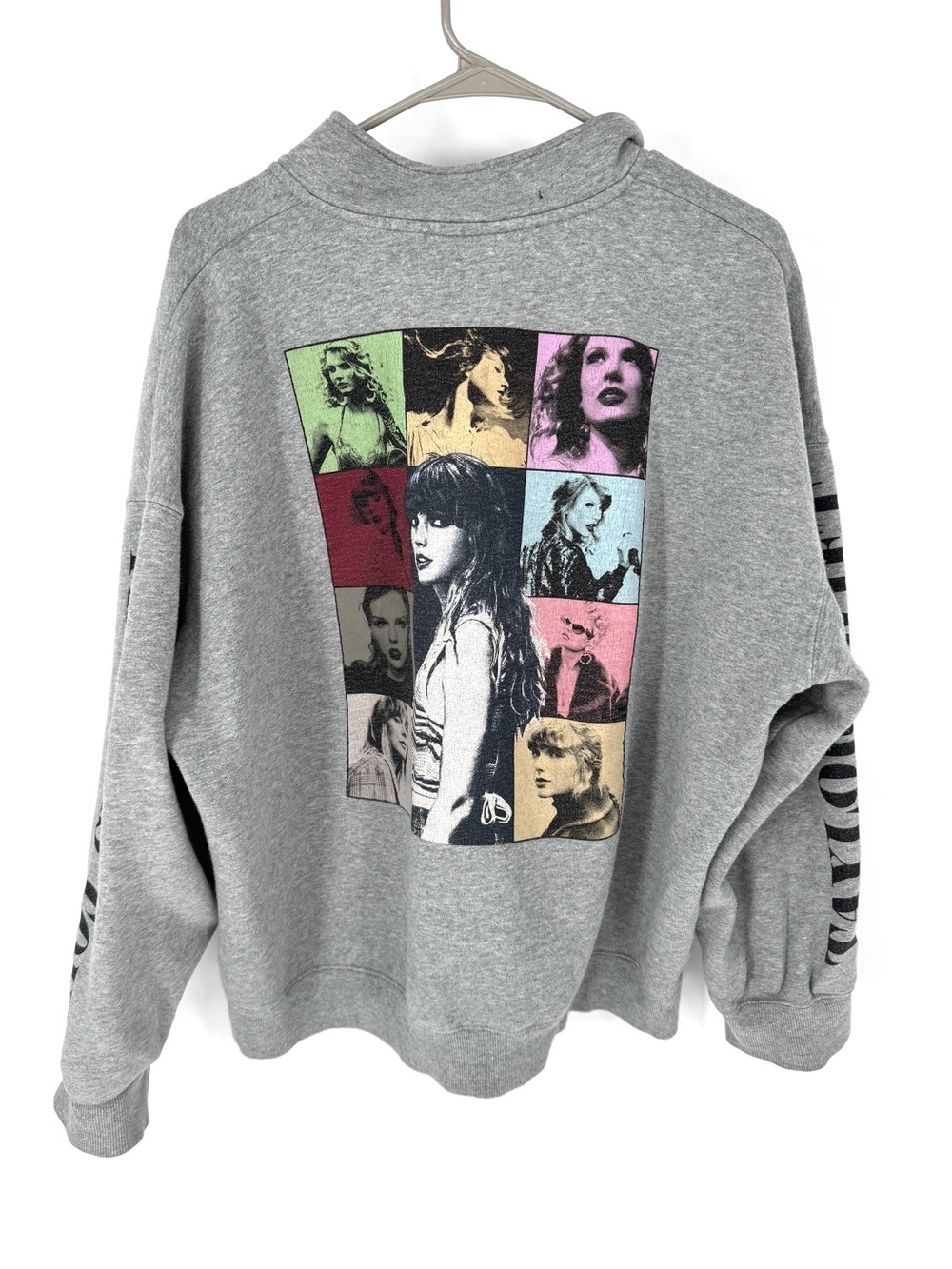 Taylor Swift the Eras  tour Gray Retro Photo Grid Pullover Sweatshirt
